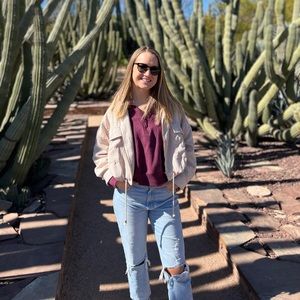 Promesa Tan Corduroy Light Bomber Jacket